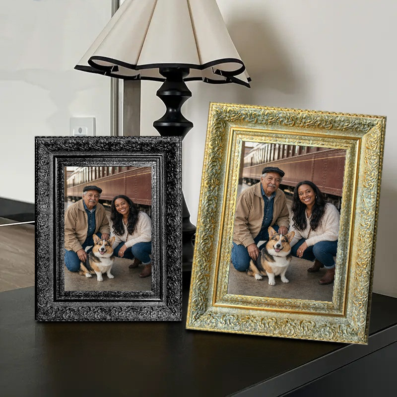 Cadre photo décoratif doré antique 1 pièce 8 po x 10 po avec changement de photo facile