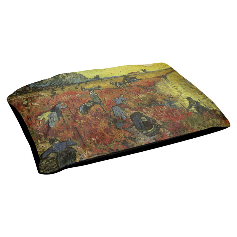 Coussin d’extérieur pour chien vineyard Burk, Grand (H 17 po x l 52 po x P 42 po), Bleu sarcelle / rouge