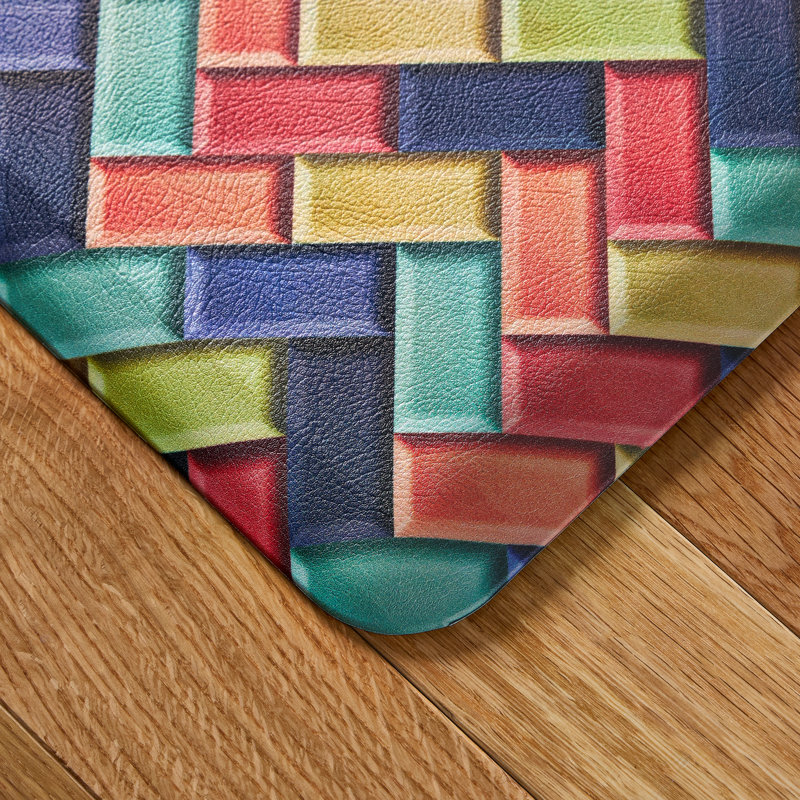 Fiesta Multicolor Herringbone Anti-Fatigue Kitchen Mat, 20"x55"