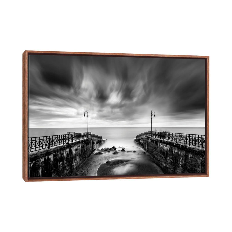 Double Pier by George Digalakis - Floater Frame Print on Canvas, 66.04 cm H x 45.72 cm W, Brown