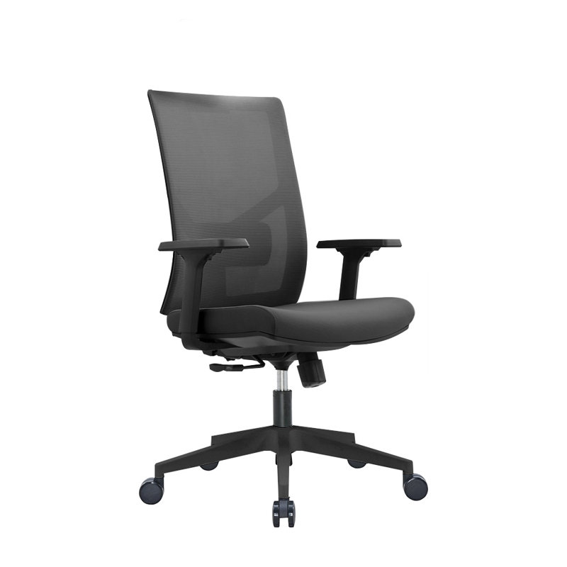 Chaise de bureau ergonomique Marlowe, Noir, Noir, Pas de repose-tête