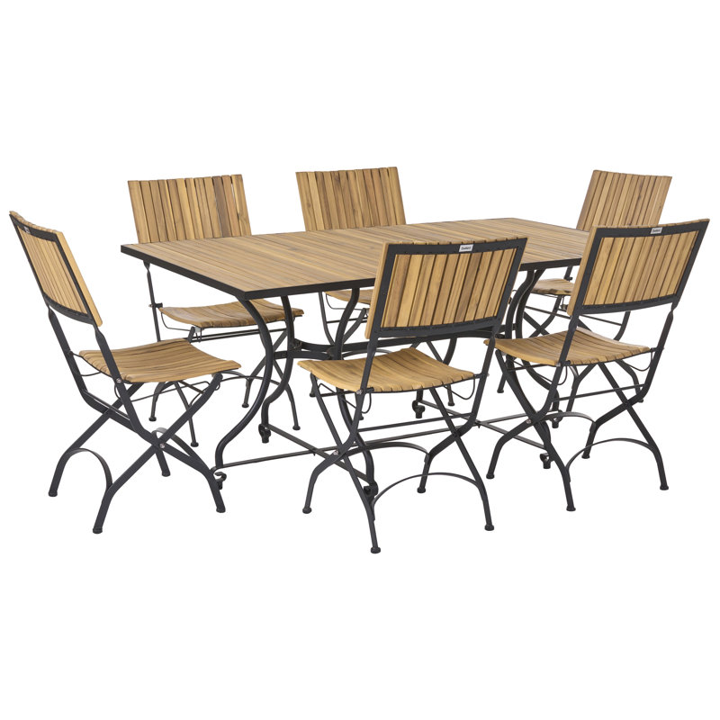 Cecilija Acacia Patio Dining Set with