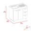 Armoire Ferretti, trois tiroirs, porte double, quatre pieds