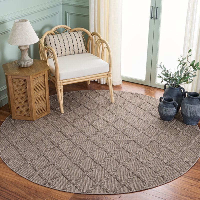 Highland 950 Performance Geometric Rug, Round 6'7"