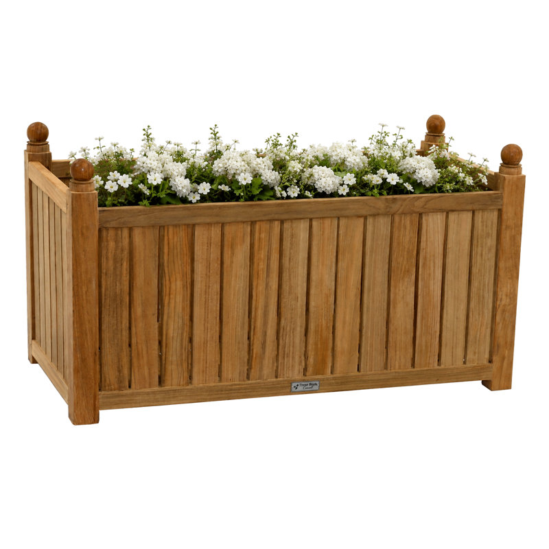 Teak Outdoor 36" Rectangle Planter Box