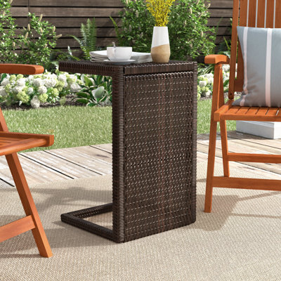 Haubert Rectangular Wicker/Rattan Outdoor Side Table