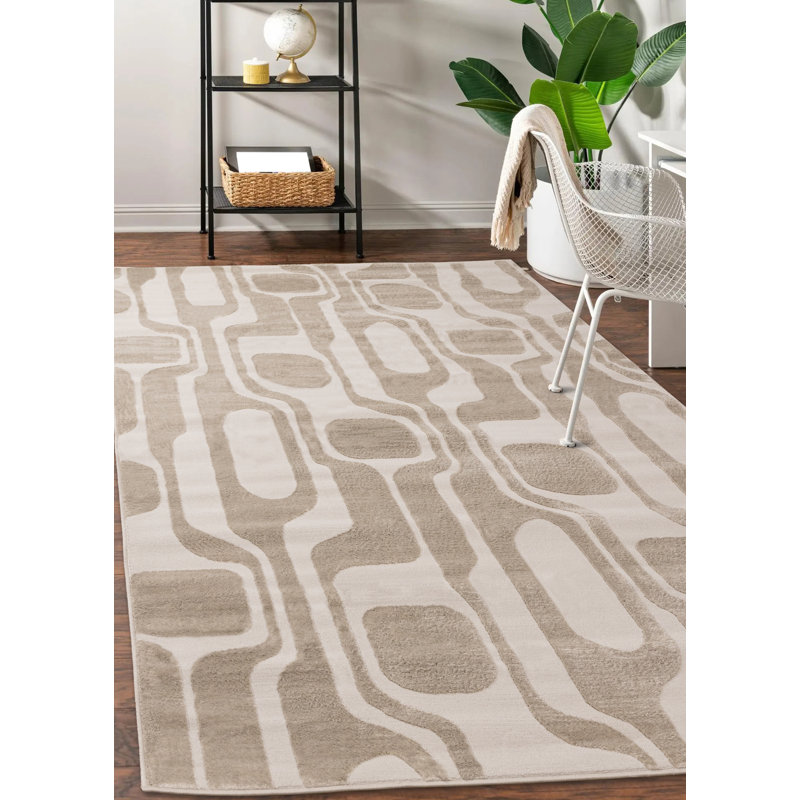 Tapis beige crème Marshay, Rectangle 6 pi 7 po x 9 pi 6 po