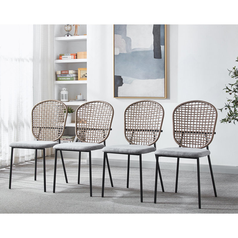 Ensemble de chaises de salle à manger et de café noir et gris NOIR et gris