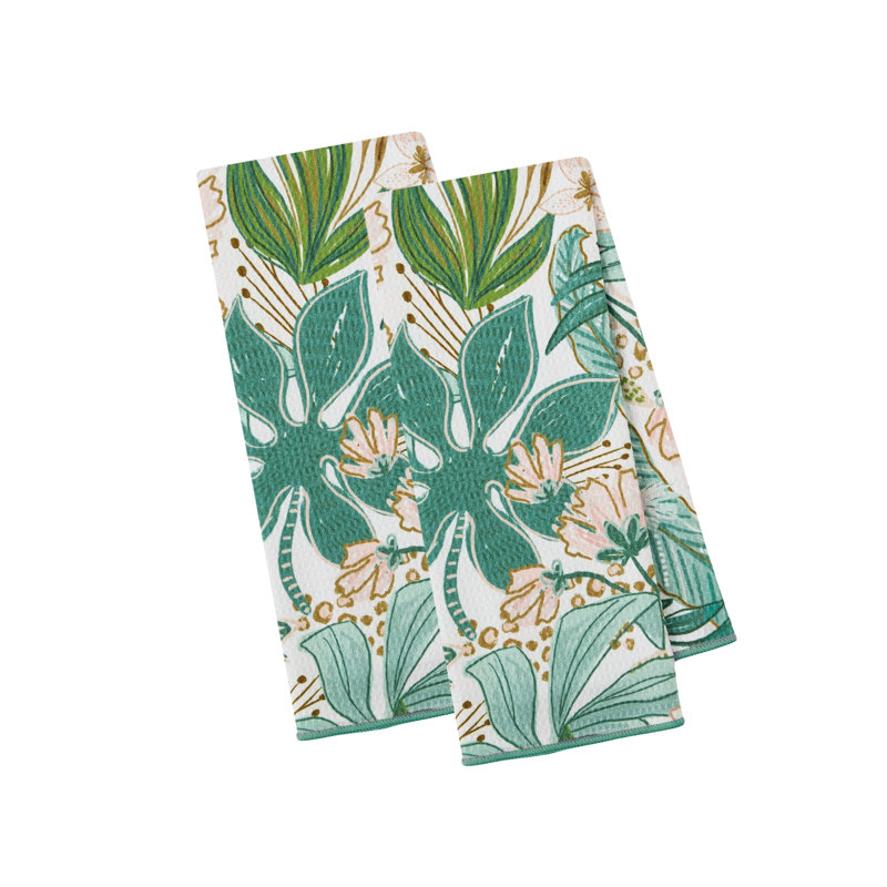  Ensemble de 2 serviettes de toilette gaufrées délavées, gingembre