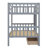 Twin Over Twin Bunk Bed With Storage Drawers-1420521456