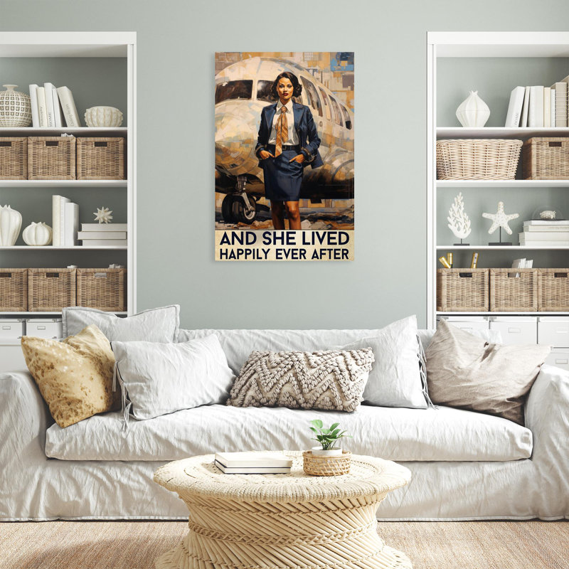 Lillykate Flight Attendant And She Lived Happily, H 36 po x l 24 po x P 1,25 po