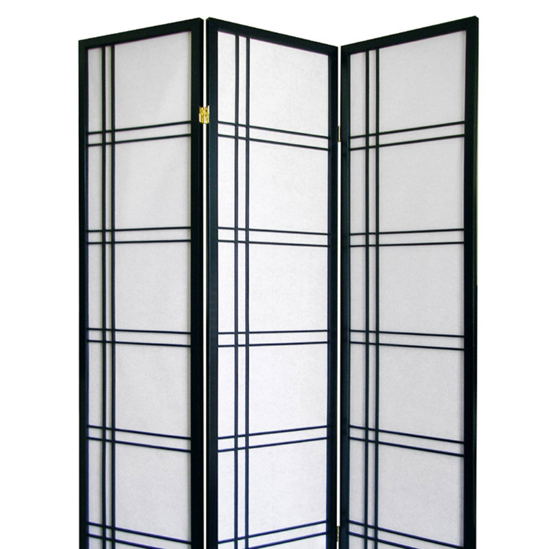 70" 3 Screen "" With Black Finish, Pine Construction, Adds Chic Appeal To Any Room, Foldable For Space Saving Tall Dividing Screen, Painted, Wood, Improves Room Aesthetics, Efficiency