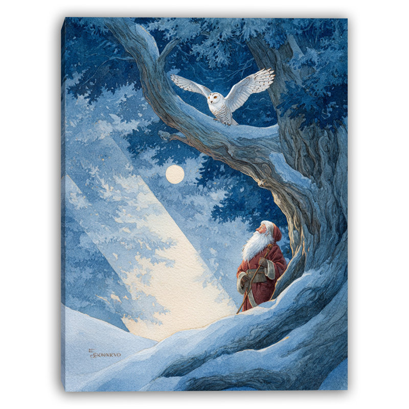 Père Noël avec toile, art mural