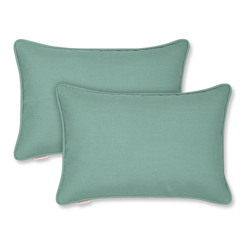 Housse de coussin Sunbrella, Brume, Housse de coussin seulement - sans coussin, Rectangle H 13 po x l 20 po