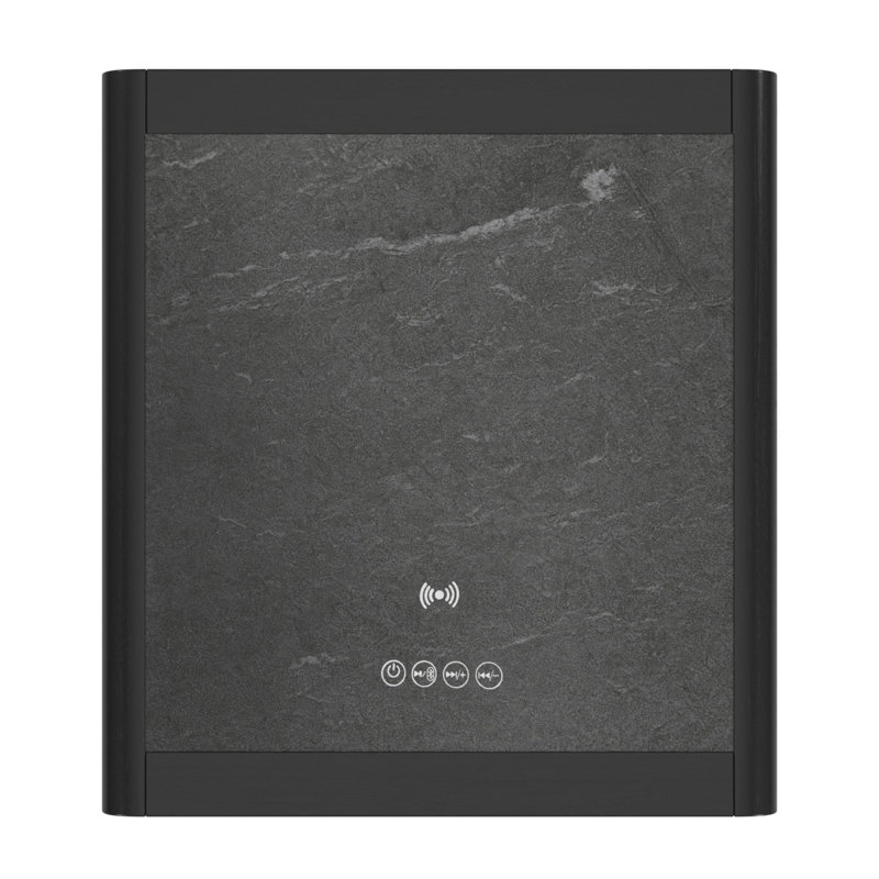 Ensemble de 2 tables d'appoint intelligentes Cimahi noires - Table basse intelligente et table d'appoint carrée intelligente