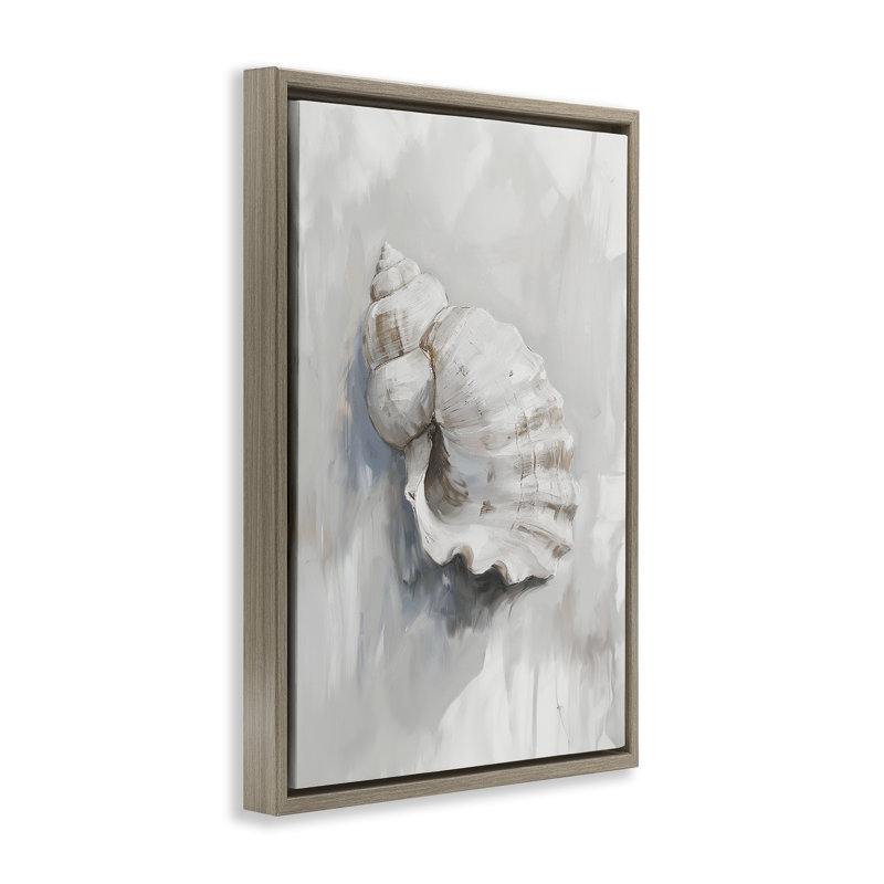 Cadre flottant neutre coquillage incurvé, design par Ramona Murdock, Cadre flottant orme Montalcino, H 25 po x l 17 po