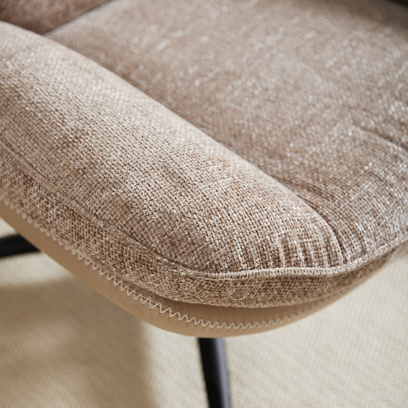 Alaja Swivel Accent Chair with Footstool, Light Brown