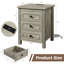Table de chevet Brigman 18 po L à 3 tiroirs de style campagnard avec station de recharge, table d'appoint en bois pour chambre à coucher-1331947610-1331947608