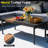 All-Weather Metal Patio Coffee Table – Durable, Spacious, Wood-Look Slatted Top-697600284