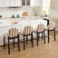 Tabouret de comptoir revêtu de lin 26,4 po avec cadre en bois massif Hyland (ensemble de 4)-131202833-131202836
