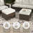 5-Piece Outdoor Patio Set with 2 Swivel Chairs, 2 Ottomans & Water-Textured Glass Side Table-568437381