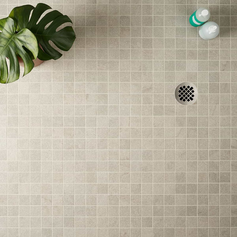 Acadia 12x12 Matte Porcelain Mosaic Tile, Linen White