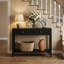 Console Modern Water Ripple avec 2 tiroirs et tablette de rangement inférieure - Canapé d'appoint étroit en bois-130177714