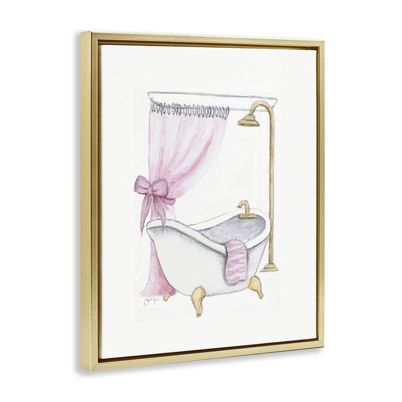 Cadre flottant pour salle de bain Simple Glam, design par Janet Tava, H 21 po x l 17 po, Cadre flottant métallique doré