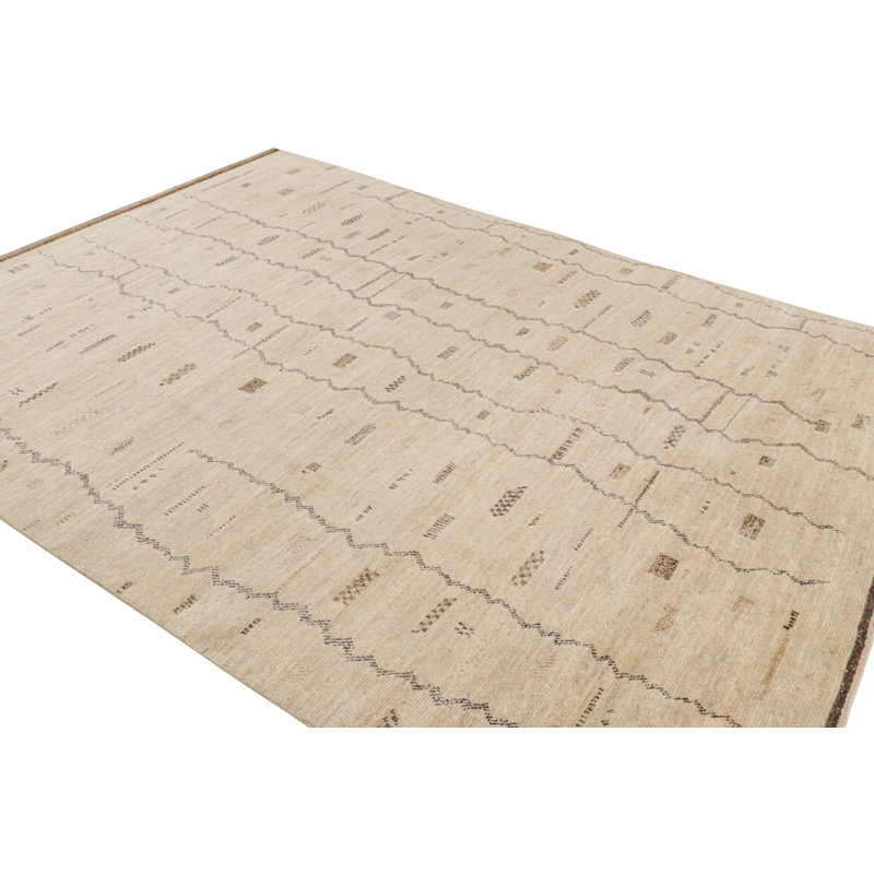 Moroccan Handmade Kilim Wool Geometric Area Rug, Rectangle 6' x 9'