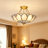 4-Light Brass Lotus Semi-Flush Mount Ceiling Light