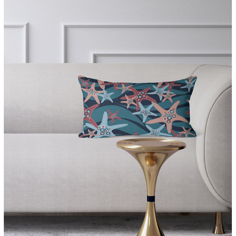 Coussin Starfish Sway, Bleu/gris