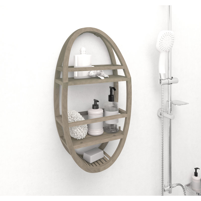 Patented Moa Mist-Shield Teak Shower Organizer