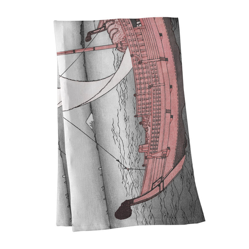 Hague Tea Towel Kitchen Towel, Poly Twill, Red