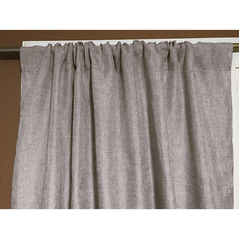 Panneau de rideau semi-transparent en polyester Kortnee, L 58 po x L 96 po, Blé givré