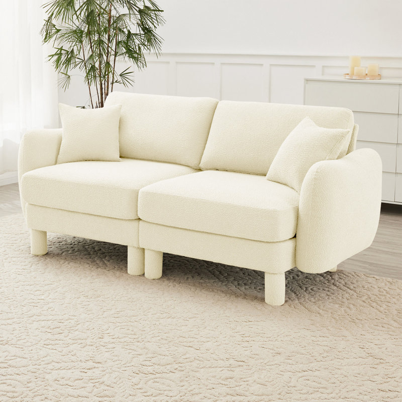 Canapé-lit en tissu Boucle, Beige