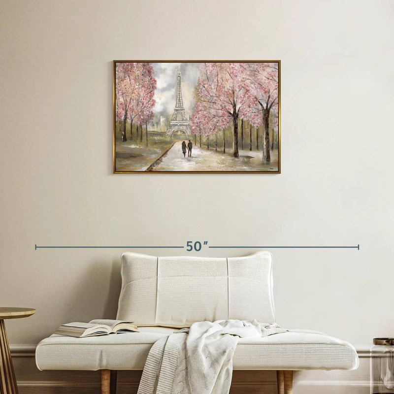 Balade à Paris, Cadre flottant doré, 31 po x 21 po