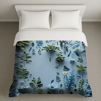 Floral Bedding Plants Duvet Cover Modern
