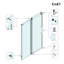 Porte de douche coulissante simple sans cadre de 62 à 67 po x H 72 po avec verre trempé transparent de 3/8 po (10 mm), film incassable et localisateur de trou d'installation - Rail supérieur rond-123245646