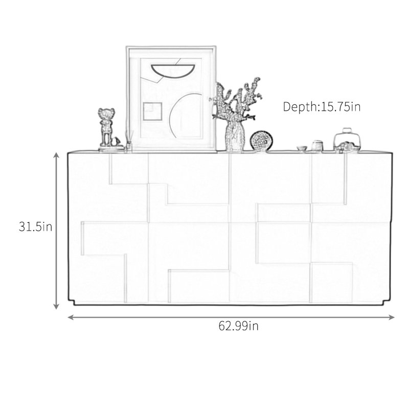 Creative Design Sideboard, 31.5" H x 62.99" W x 15.75" D