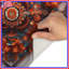Tapis de bain orange à motif floral-1663385682