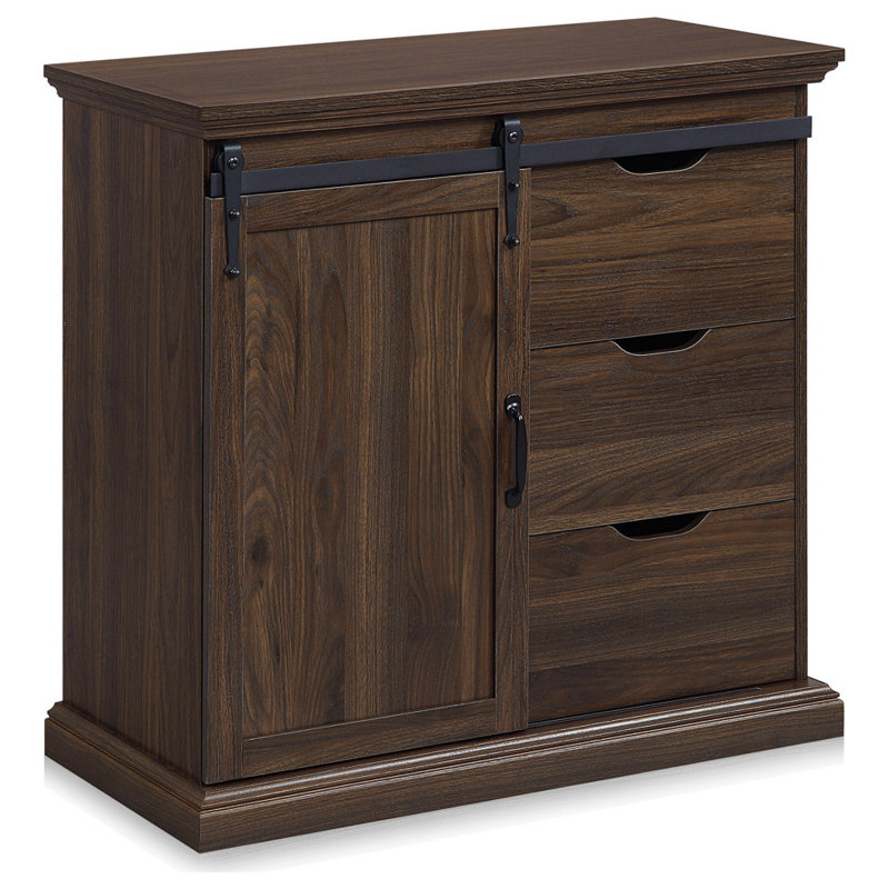 Buffet 3 tiroirs 31,5 po Sesco, Noyer foncé