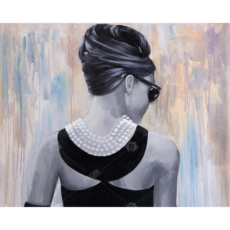 Actress audrey hepburn - 48"x60" Framed canvas