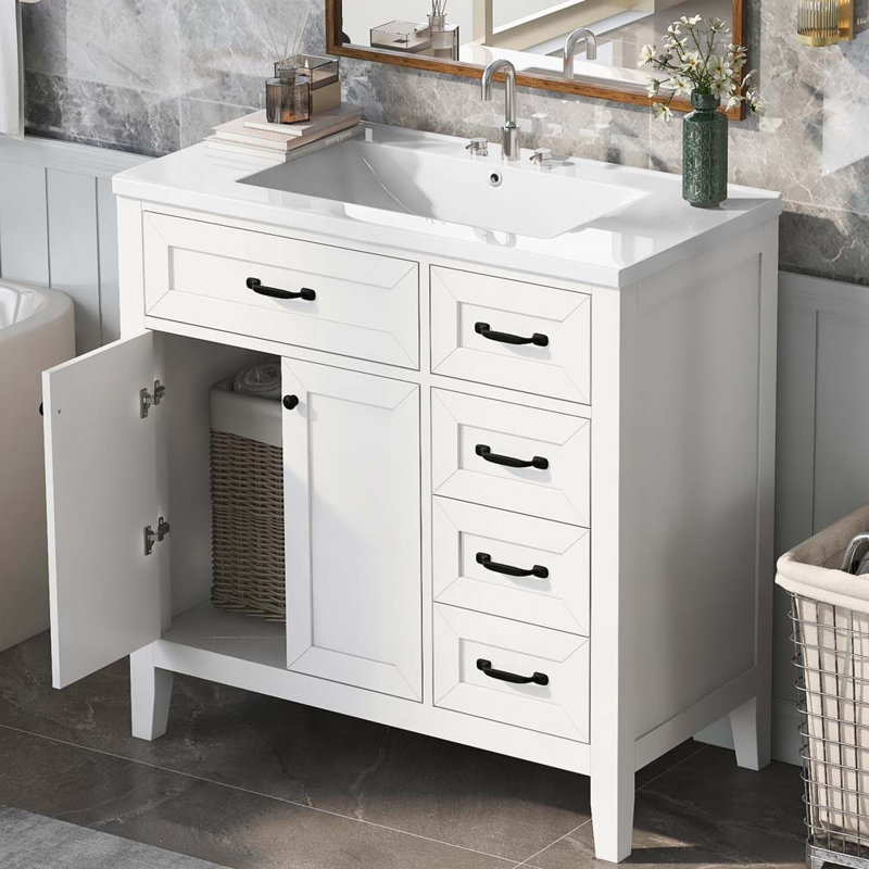 Meuble-lavabo 36 po avec lavabo, Blanc