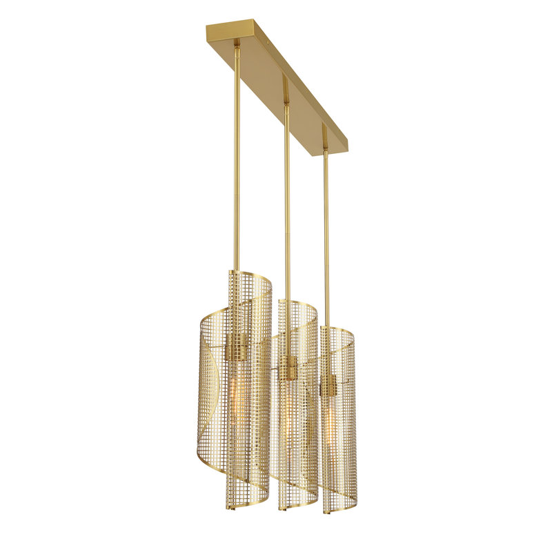 Lustre linéaire à 3 lumières en laiton Nygaard, Laiton