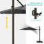 Parasol en porte-à-faux à DEL 11 pi - Confort extérieur amélioré avec rotation à 360 ° et angles réglables-1809804980