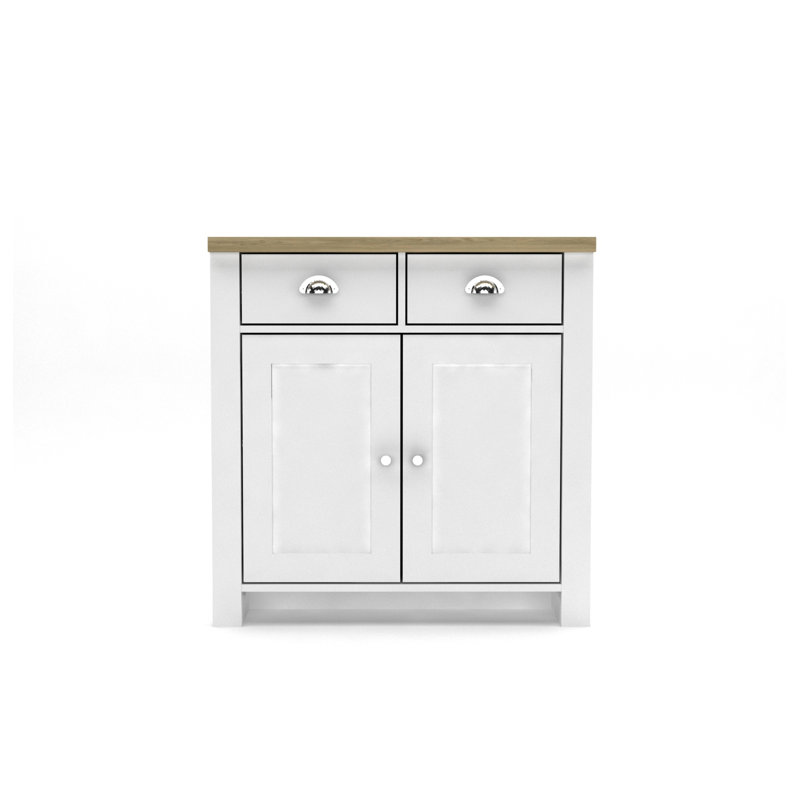  Premium Sideboard – Elegant Storage With Dual Drawers & Cabinet, 31.1″ W × 14.0″ D × 32.0″ H, White