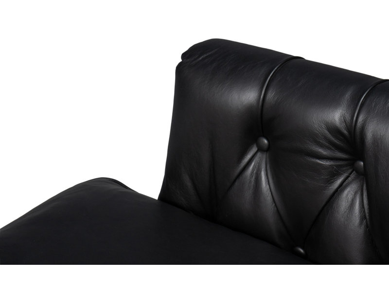 Coolidge Swivel Club Chair, Onyx Black Genuine Leather