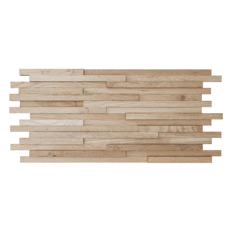 Carreau de mosaïque murale en bois empilé l 23 3/4 po x H 11 7/8 po x P 1/2 po