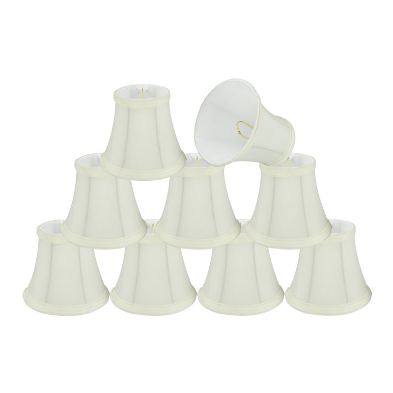 Abat-jour cloche candélabre en Similisoie H 4,5 po (attache) en blanc cassé