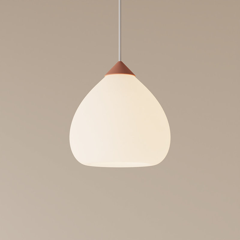 Gulp Pendant Light, 14.6" H x 9.45" W x 9.84" D, White, Blossompink